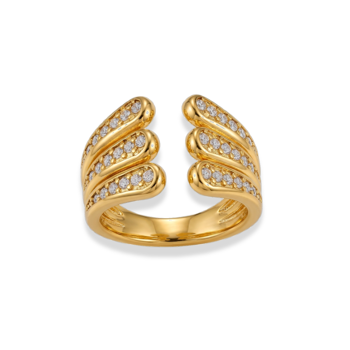 Anillo abierto de tres capas