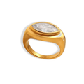 Anillo chunky con zirconia