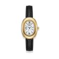 Reloj ovalado de correa negra