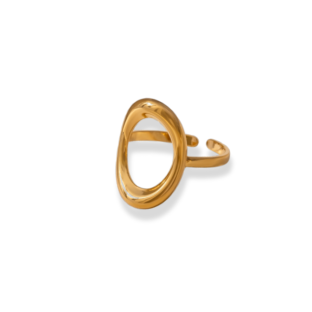 Anillo hueco dorado