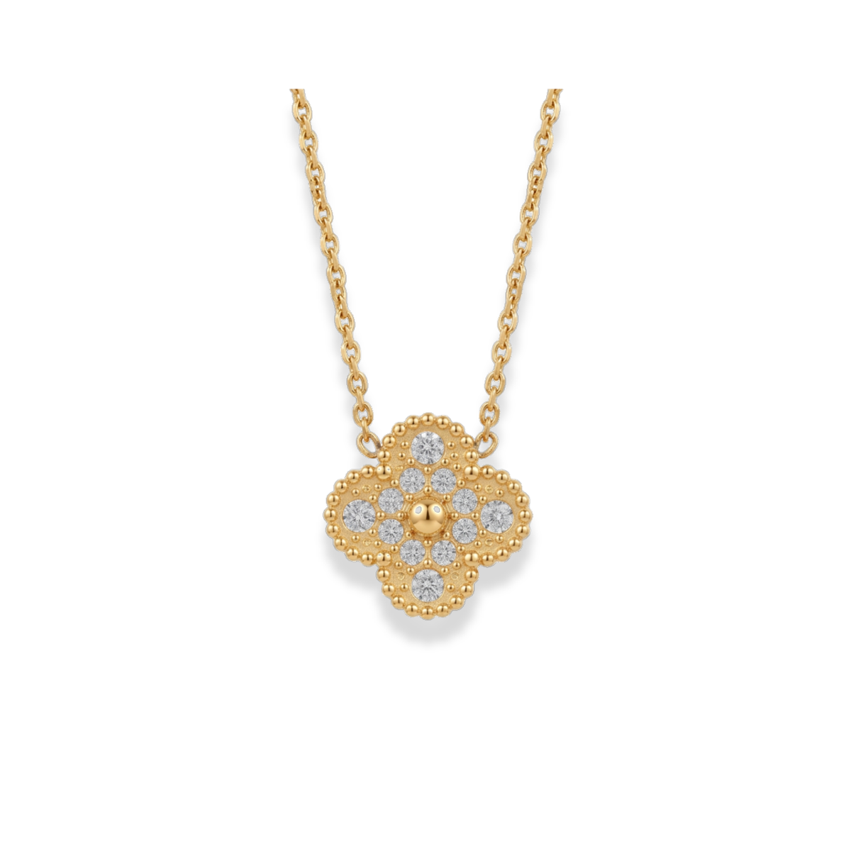 Cadena de flor con zirconias