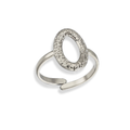 Anillo con ovalo texturizados plateado