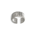 Anillo líneas chunky plateado