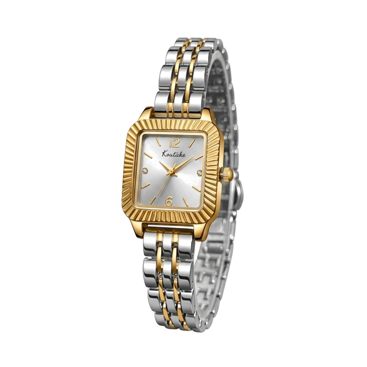 Reloj con líneas bicolor