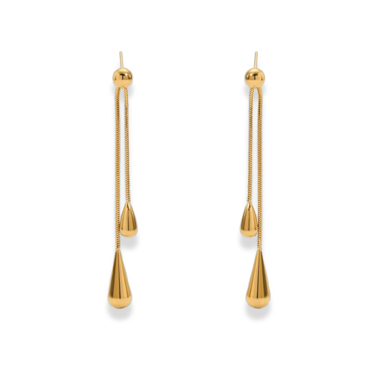 Aretes elegantes de gota elegante dorado
