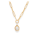 Cadena de eslabones con zirconia colgante