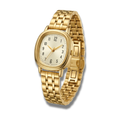 Reloj ovalado con fondo blanco