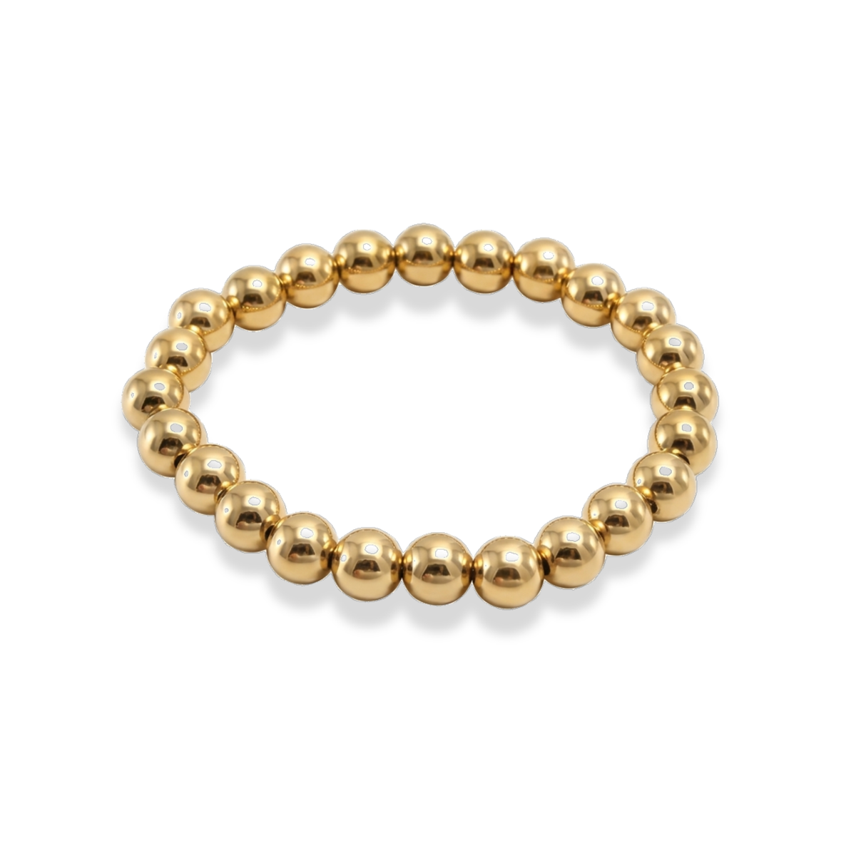 Pulsera de bolitas dorada 8mm