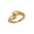 Anillo con dos zirconias